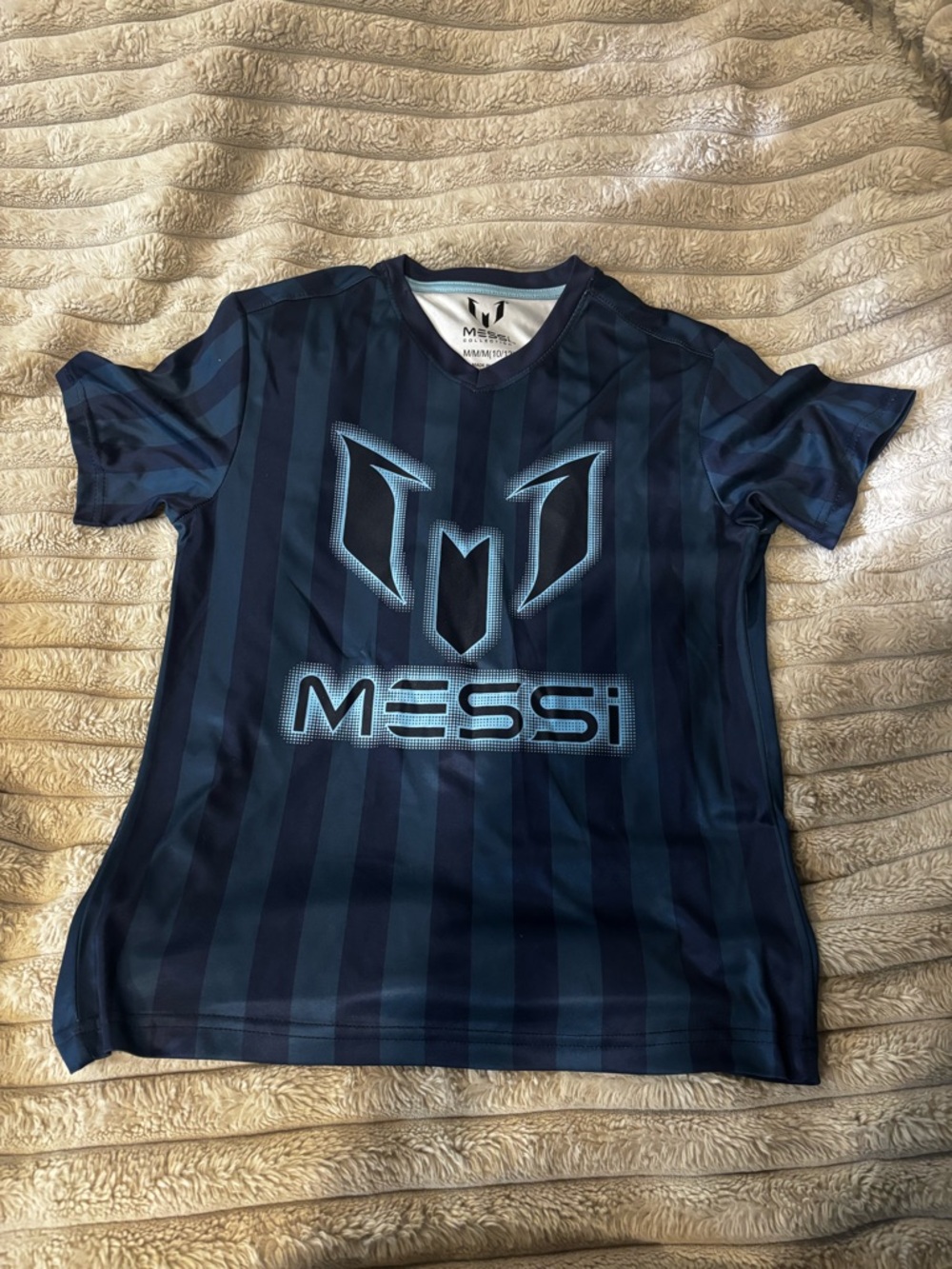 Kids' Navy Blue Graphic Soccer Jersey Messi